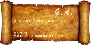 Gromen Aniziusz névjegykártya